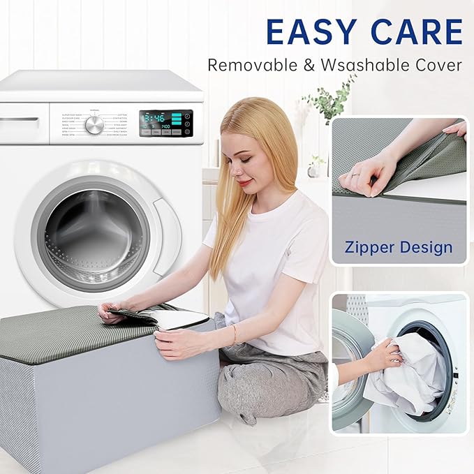 QUINEEHOM Wedge Pillow for Sleeping, 12 Inch Triangle Bed Wedge for Adults, Memory Foam Wedge with Washable Cover, Hypoallergenic 30 Degree Pillow Wedge for Acid Reflux, Knee, Snoring, Dark Grey