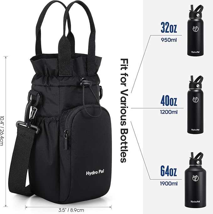 Insulated Water Bottles 32 oz with 2 Leak Proof Lids & Water Bottle Holder, Wide Mouth Sport Water Bottle with Straw, Reusable Stainless Steel Water Flask, Double Walled Vacuum Thermos