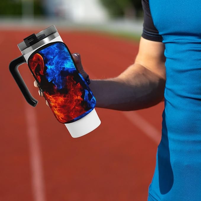 Water Bottle Pouch for Stanley Cup 40oz 30oz,Personalized Gym Purse for Men Women, Tumbler Pouch with Versatile Pocket Water Bottle Bag for Cards, Keys, Phone Botanical Leaf