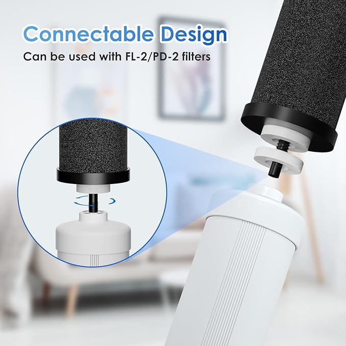 Purewell PB-2 Black Purification Elements, Replacement Filters for PB-2/BB8-2 Purification Elements and Gravity Water Filter System (2 Pack)