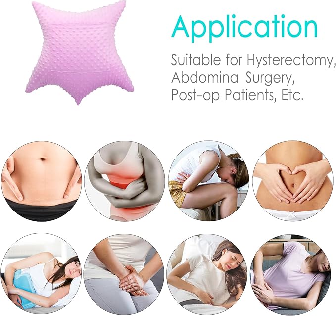 Star Hysterectomy Pillow Abdominal Recovery Pillows for C-Section Tummy Tuck Lumpectomy Myomectomy Belly Surgery Must Haves Shock Absorbing Cough Cushion Patients Gifts Minky Dot Lavender