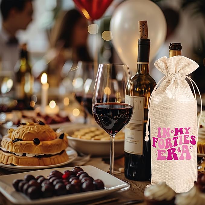 comfit 40th Birthday Wine Bag Gifts for Her,Double-Sided Wine Bag,40th Birthday Wine Bag,40th Birthday,Birthday Decorations,Wine Gift Bags