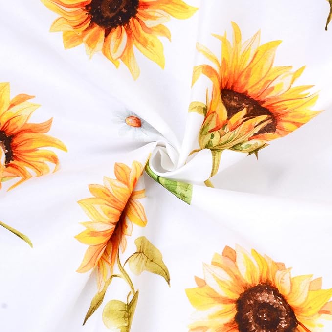 JISEN Baby Crib Sheet 1 Piece Portable Fitted Crib Sheet for Standard Crib and Toddler Mattresses Nursery Bed Decor for Boys Girls 28x52 Inch Sunflowers