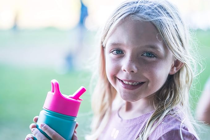 Simple Modern Insulated Straw Lid - Fits All Summit and Hydro Flask Wide Mouth Water Bottle Sizes - Insulated Splash Proof Cap for 10, 12, 14, 16, 18, 20, 22, 24, 32, 40, 64 & 84 oz - Midnight Black