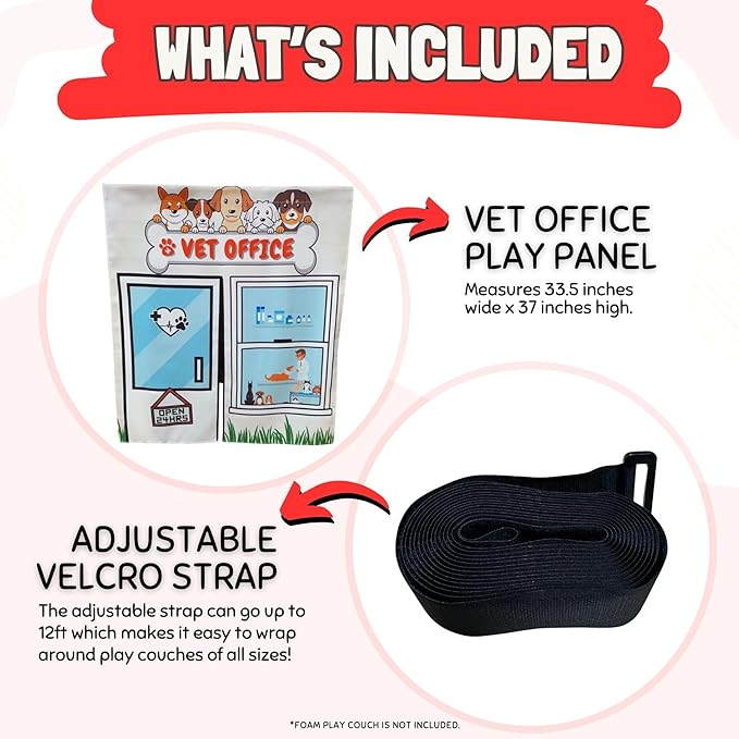 Play Panel for Childrens Foam Sofa Kids Couch (Vet Office)