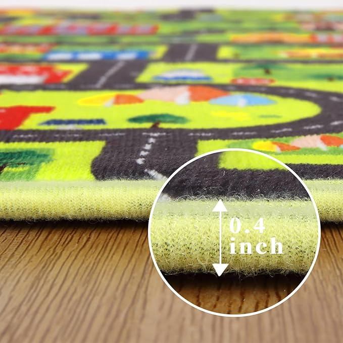 Kids Rug 4x4 Play Mats for Babies and Toddlers Car Rug Kids Room Rug Play Mat for Children Toddlers,Circle Rug Kids Classroom Playroom Play Rug Round Rug