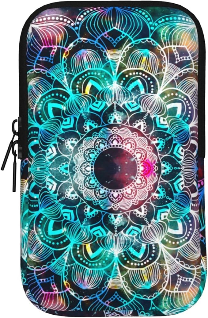 Galaxy Mandala Water Bottle Pouch for Stanley Cup 40oz 30oz,Personalized Gym Purse for Men Women, Tumbler Pouch with Versatile Pocket Water Bottle Bag for Cards, Keys, Phone
