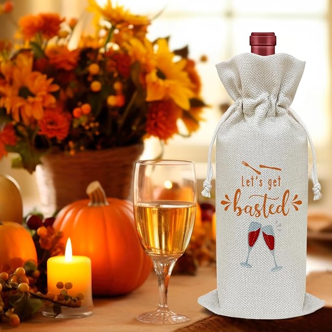 Funny Wine Bag, Funny Gifts Birthday Gifts for Women Men Friends Coworkers Sister Brother, Party Favor Wine Champagne Gift Bag With Drawstring -47