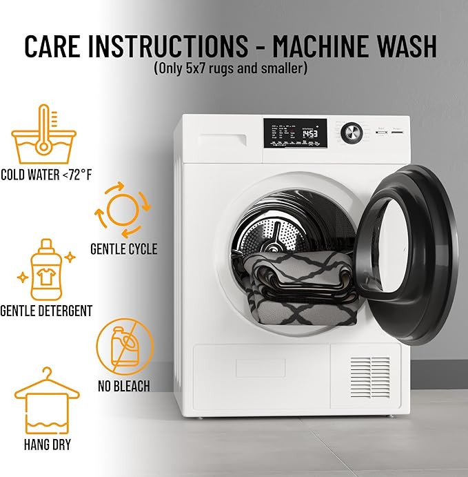 Ottomanson Glamour Collection Non-Slip Rubberback Moroccan Trellis Design 2x6 Indoor Runner Rug, 2'2" x 6', Dark Gray