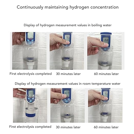 Hydrogen Water Bottle, 410ml Portable Hydrogen Water Bottle Generator, 3Min Quick Electrolysis, Water Ionizer Machine with Nasal Hose, for Daily Drink