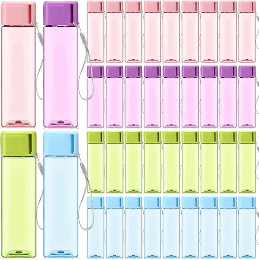 Mifoci 40 Pieces Water Bottle Bulk 17 oz Plastic Water Bottles Sport Drink Bottles with Handle Strap Adults Kids Reusable Large Water Bottles for Party Outdoor Children School Classroom