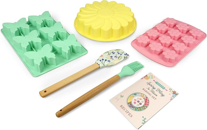 Spring Fling Blooming 6-piece Real Baking Set with Recipes