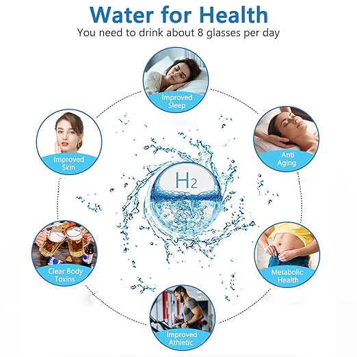 Hydrogen Water Bottle Generator Portable Glass Health Cup Hydrogen Rich Water Ion Machine with SPE PEM Tech Water Ionizer, Hydrogen Water Machine Improve Water for Home, Office, Travel, Daily Drinking