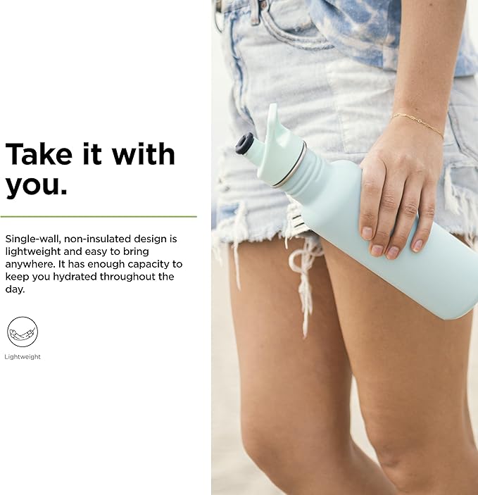 KLEAN KANTEEN Pastel Turquose Classic Water Bottle with Sport Cap, 1 EA