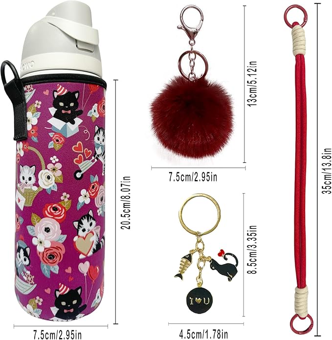 24oz Sleeves Compatible with Owala Sleeve Water Bottle Strap Compatible with Owala Charm Cute Accessories Compatible with Owala FreeSip Stainless Steel 24oz Tritan 25oz Twist 24oz Tumbler