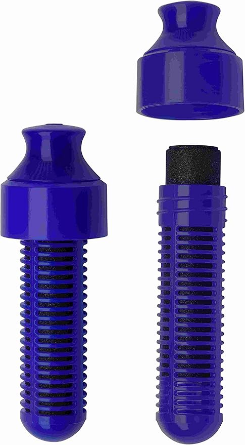 bobble Classic Water Bottle, Filtered Water, BPA-Free Reusable Bottle, Soft Touch Carry Cap with Replaceable Carbon Filter for Sustainable Water and Hydration 34 oz, (Navy Blue)