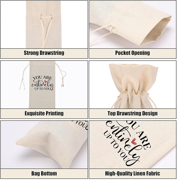 Funny Wine Quotes Wine Bag Wine Tasting Party Supplies for Wine Lovers Women Men Bride Coworker Grandma Christmas Birthday Wedding Bachelorrette Party Wine Bags