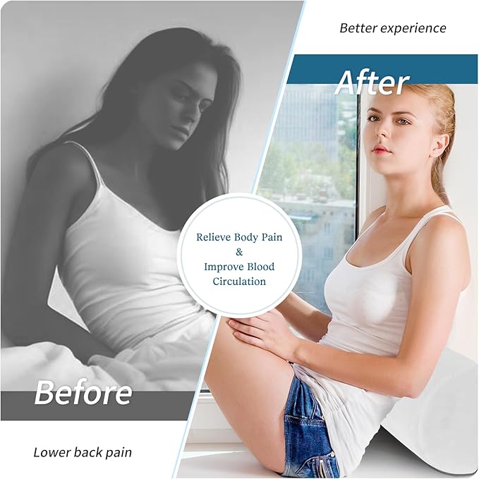 Under Knee and Leg Pillow for Back Sleeping - Half Moon Bolster Pillow for Lower Back and Head, Semi Roll Round Lumbar Support Pillow for Side, Back, Stomach Sleepers (White)