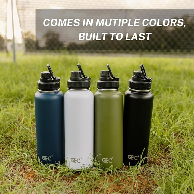 40oz Stainless Steel Water Bottles Leak Proof Vacuum Insulated Water Bottle Thermos Flask Sport Water Bottle (Pearl White)