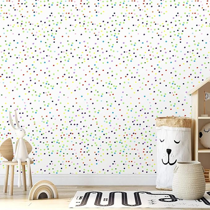 Amaonm Removable 15.8 x 98.4inch Wall Decals DIY Wallpaper Wall Stickers Murals Decor for Kids Babys Girls Bedroom Teens Nursery Living Room Door Desk Decoration (Dot)