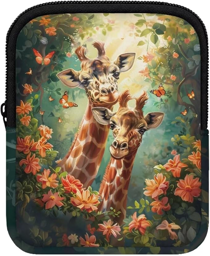 Giraffe Stanley Cup Pouch with Adjustable Strap Water Bottle Storage Bag 40oz IceFlow Tumbler Pouch for Stanley Accessories Flower