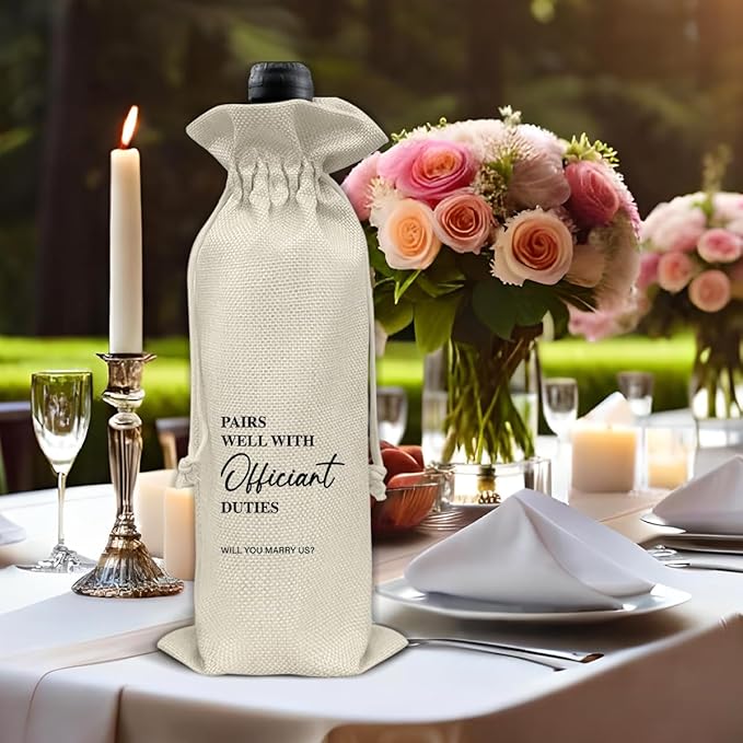 Officiant Wine Bag Wedding Officiant Wine Gift Bag Officiant Proposal Gifts Pastor Gift