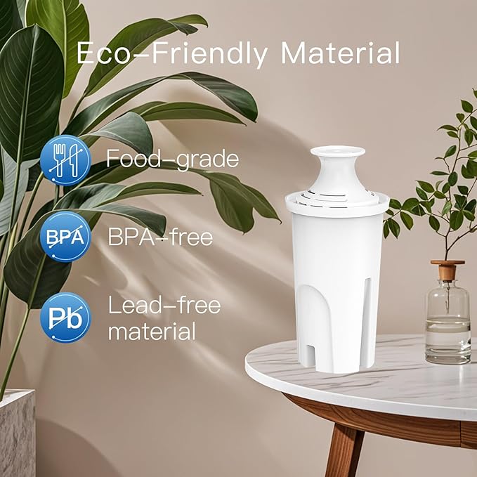 Replacement Filters for All Brita® Pitchers and Dispensers, Fits Brita® Classic OB03, Mavea® 107007, and More, Material NSF/ANSI 42 Certified, Last Up to 2 Months or 40 Gallons (Pack of 8)