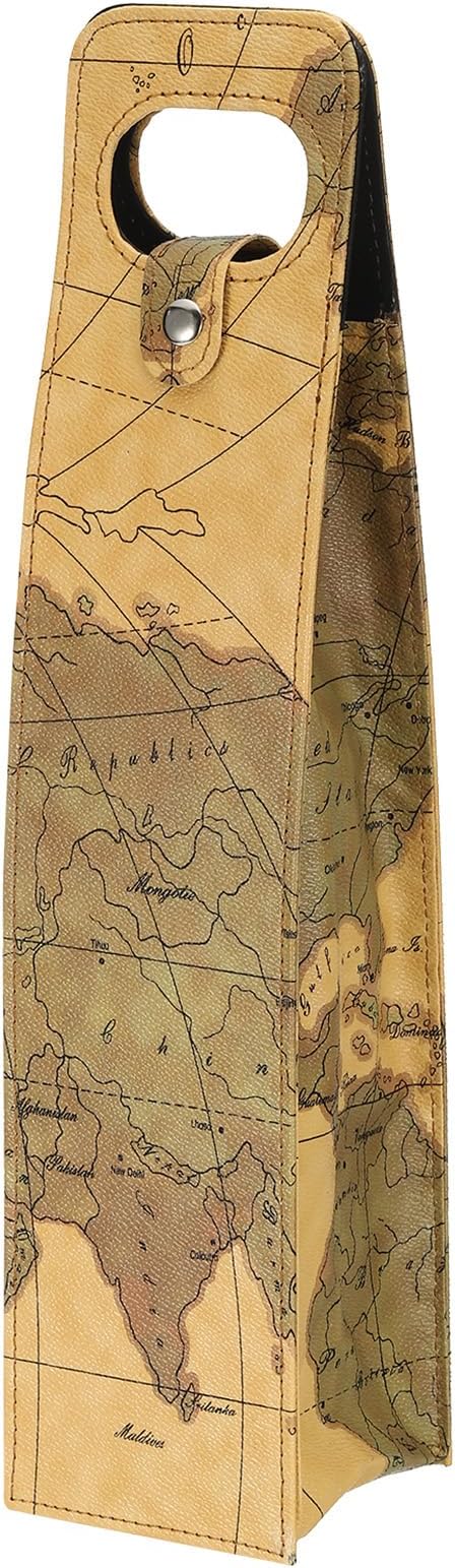 PATIKIL Wine Gift Bag, Wine Bag Reusable Leather Wine Tote Carrier for Wine Bottles Portable Champagne Gift Bags for Picnic Party Wedding, Yellow