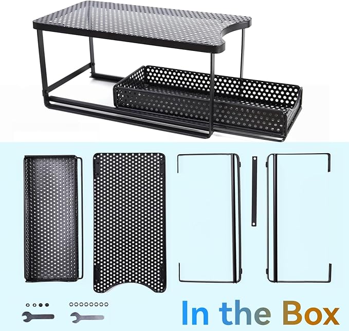 Water Dispenser Stand for Countertop-Metal Black Water Filter Stand,with Drawers Suitable,Compatible with Brita Water Pitcher and Zerowater Pitcher 14.5"x7.7"x6.9"