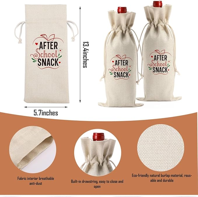 Teacher Appreciation Gifts for Women Men Teacher Thank You Gifts from Student Teacher Retirement Gifts Christmas Gifts Birthday Gifts for Teachers End of the Year Teacher Gifts Teacher Gifts Wine Bag