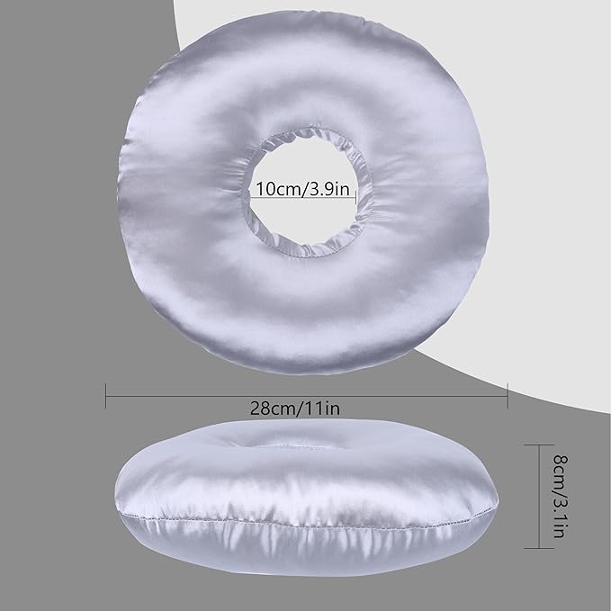 Ear Piercing Pillow for Side Sleepers - CNH Pillow with Ear Hole for Pain Relief, Pressure Sores & Inflammation - Donut Earring Pillow for Sleeping, Headphones & Tinnitus Support (Gray)