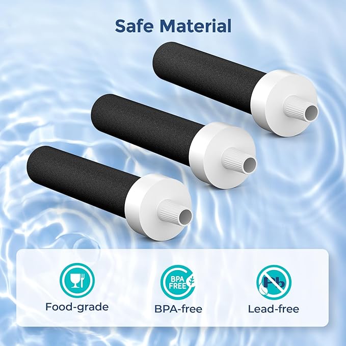 6-Pack Water Filter Replacements for Brita Water Bottles, Compatible with Brita 32oz and 20oz Insulated Filtered Water Bottles, Reduce Chlorine, Taste, and Odor