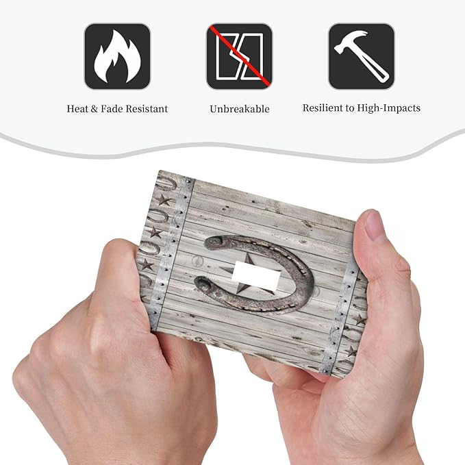 Rustic Western Wood Barn Door Horseshoe Iron Star 1 Gang Light Switch Covers Single Toggle Wall Plate Decorative Switchcover Electrical Switchplate for Farmhouse Country Bedroom Decor