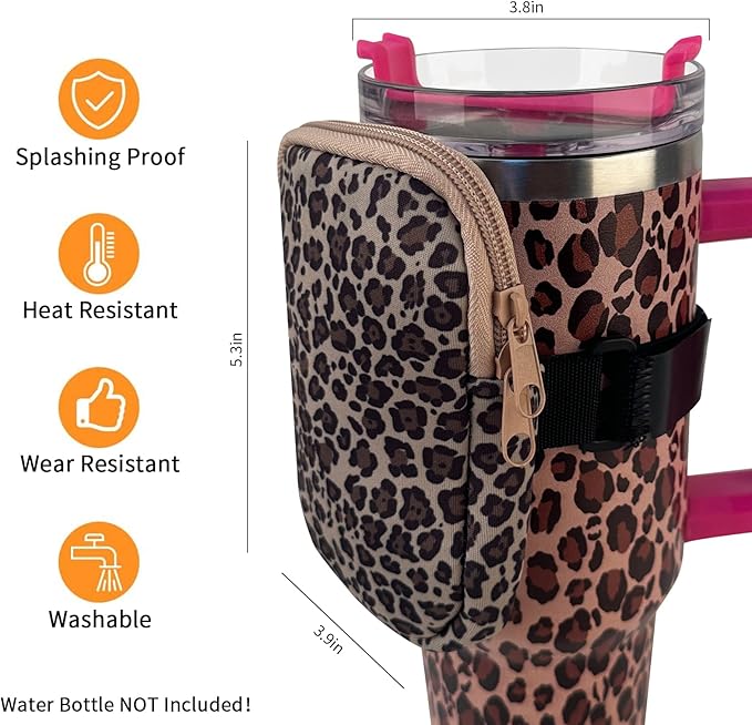 Gabigaba Water Bottle Pouch for Stanley Cup Accessories, Neoprene Bottle Sleeve for Stanley Accessories 40 oz, Gym Bottle Accessories for Running, Walking, Workout