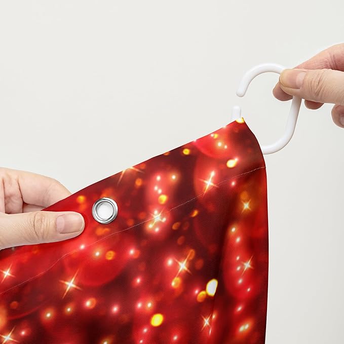 AILONEN Red Rose Shower Curtain for Bathroom,Romantic Rose Flower Waterproof Bath Curtain,Girls Women Curtain Bathroom Decor 72" W x 72" H with 12 Plastic Hooks