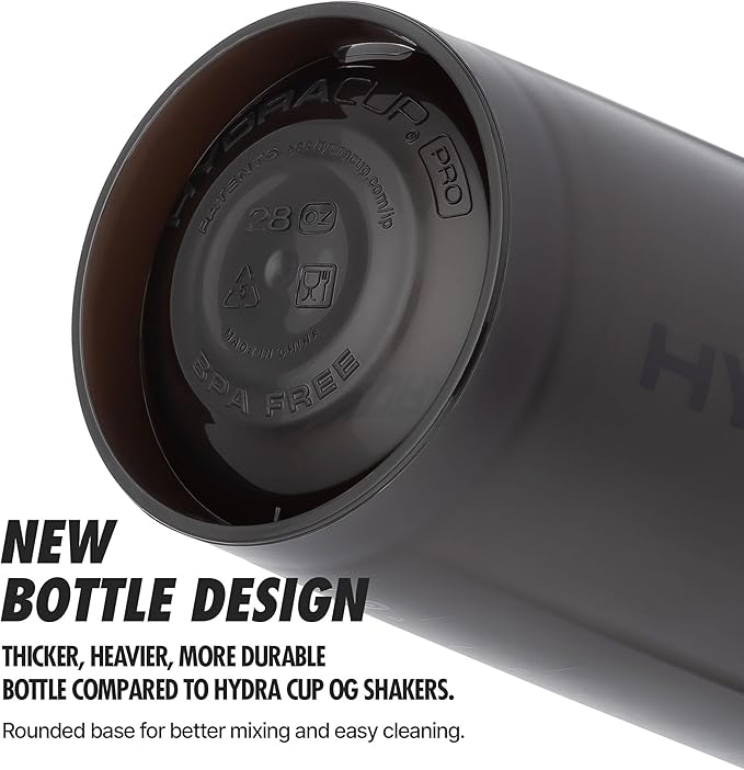 Hydra Cup ProFlow - 28 oz Shaker Bottle Pack for Protein Shakes, Shaker Cups with Ball Blender Whisk, Shaker Bottle with Handle, Travel To Go, BPA Free (No Phone Holder, MultiColor (4 Pack))