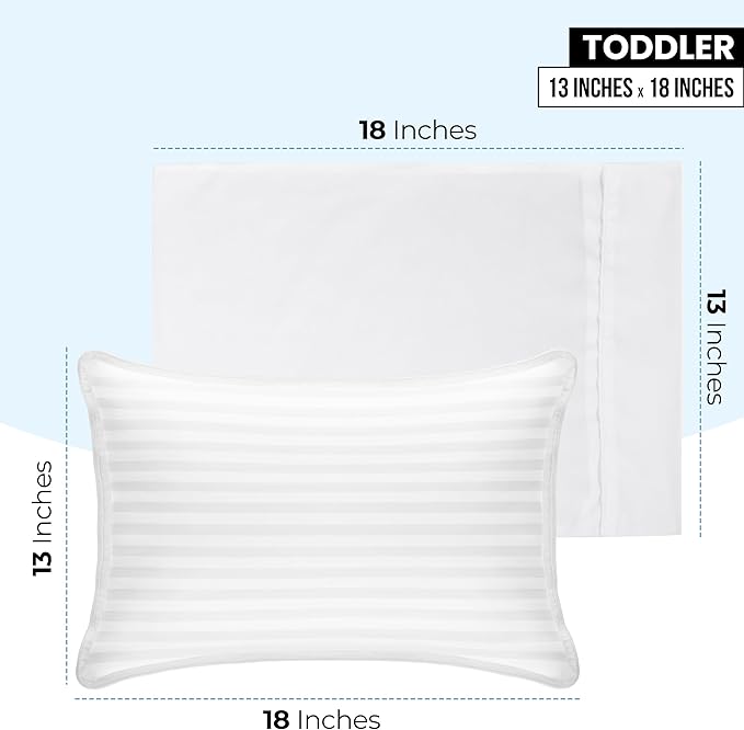 Utopia Bedding Toddler Pillow Cases - 2 Pack - Envelope Closure - Soft Brushed Microfiber Fabric - Shrinkage and Fade Resistant Pillow Covers 13 X 18 Inches (Toddler, White)