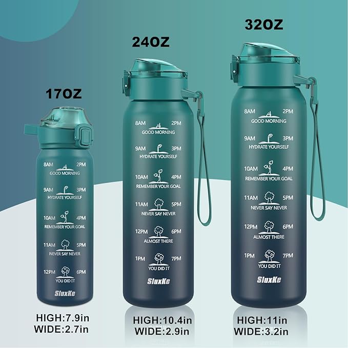 Sports Water Bottle 18/10 Stainless Steel 32oz with 2Lids, 1000ml Insulated Water Bottle Double Walled with Handle, Metal Canteen Keep Cold 48H Hot 24H for Men, Women & Kids