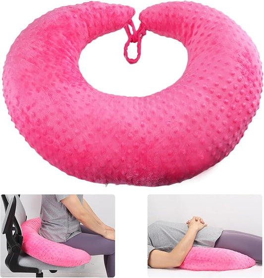 BBL Pillow After Surgery, BBL Pillow for Sitting Sleeping Driving, Hemorrhoid Pillow Seat Support Cushio for Butt with Hole, Butt Donut Pillow for Woman (Rose Red)