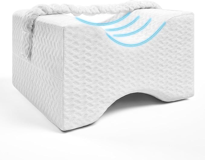 Knee Pillow，Knee Pillow for Side Sleepers，Leg Pillow，Side Sleeper Leg Pillow, Memory Foam Knee Pillow, Suitable for Leg, Back, Knee Pain, Improve Sleep Quality