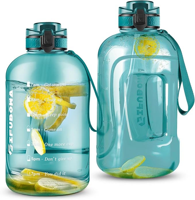 GIFUBOWA 3L Motivational Large Water Bottle with Time Marker 3 Liter Big Drinking Bottle 0.8 Gallon