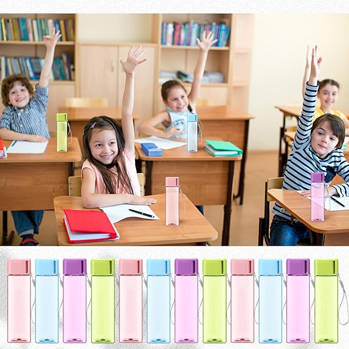 Mifoci 30 Pcs Water Bottle Bulk 17 oz Plastic Sports Water Bottles for Adults Reusable Leak Proof Portable Drink Bottles Large for Travel Camping Fitness Office(Multicolor)