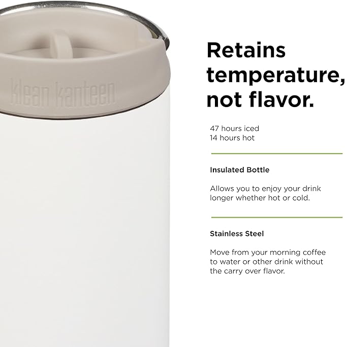 Klean Kanteen TKWide 16oz (w/Café Cap) - Tofu