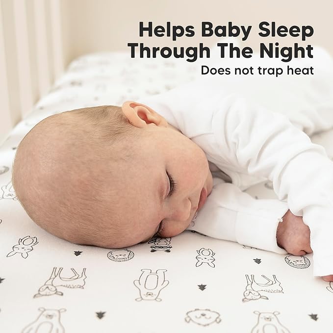 2-Pack Organic Crib Sheets for Boys, Girls - Jersey Fitted Crib Sheet, Baby Crib Sheets Neutral, Crib Mattress Sheet, Cotton Crib Sheets, Breathable Crib Sheet, Baby Mattress Sheets (Woodland)