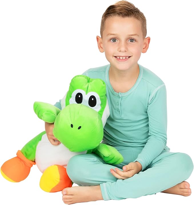 Franco Kids Bedding Super Soft Plush Cuddle Pillow Buddy, One Size, Mario Yoshi