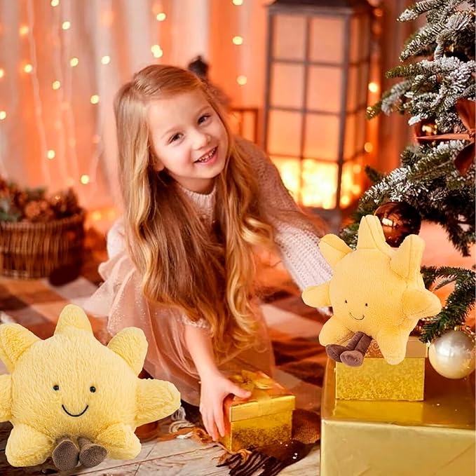 Cute Sun Plush Toy, 19" Sunshine Stuffed Animal, Smiling Fun Filled Sun Pillow, Sunshine Animal Pillow Soft Plush Toy for Children's Birthday Gift