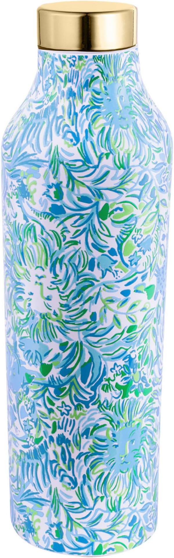 Lilly Pulitzer Stainless Steel Water Bottle, 18 Oz Metal Water Bottle, Pink Double Wall Insulated Tumbler with Lid, Dandy Lions