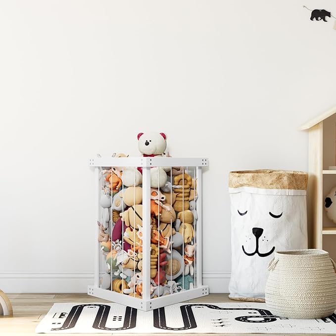 Corner Stuffed Animal Storage Zoo Stuffed Animal Holder Wooden Plush Storage Organizer Playroom Organization and Storage for Bedroom Nursery Room Organizer Plush Toys