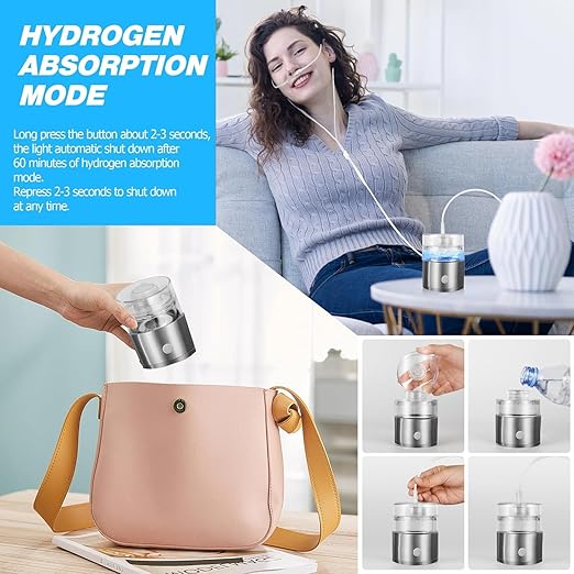 Hydrogen Water Bottle, Rechargeable Hydrogen Water Bottle Generator with SPE PEM Technology, Portable Hydrogen Water Ionizer Machine Improve Water in 3 Mins for Home, Gym,Travel,Gift, Silver