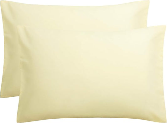 Toddler Pillowcase Set of 2 PC 600 TC 100% Egyptian Cotton Toodler 12x16 Inch Small Travel Pillow Case Envelope Closer Decorative Soft Cozy Travel Kids Nursery Preschool Pillow Cases, Ivory Solid